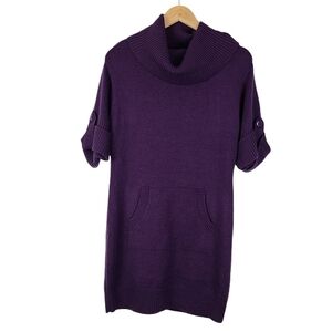 Cato Purple Sweater Dress‎ Cowl Neck Small